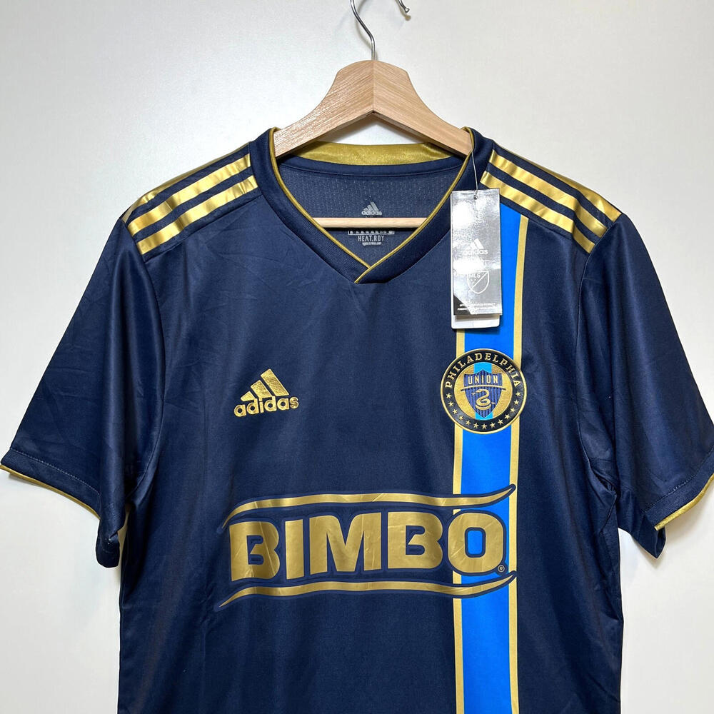 NWT 2022/23 MLS Philadelphia Union adidas Soccer Jersey Gold Kit Women Size XL